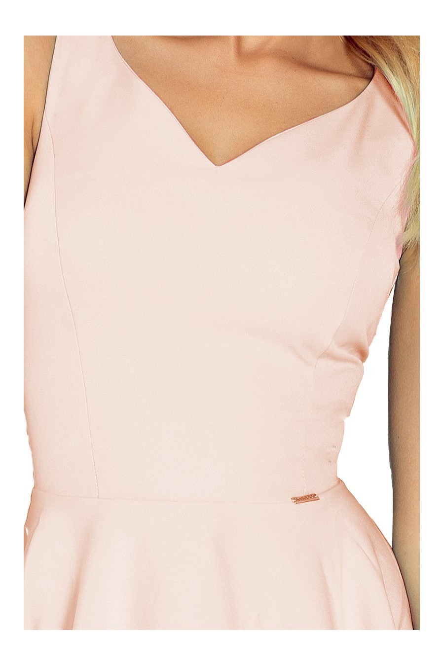 Dress circle - heart-shaped neckline - svetle ruzove 114-8