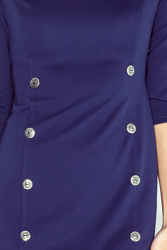 Šaty s knoflíky - tmave modra MM 019-1