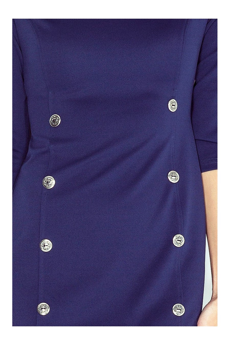 Šaty s knoflíky - tmave modra MM 019-1