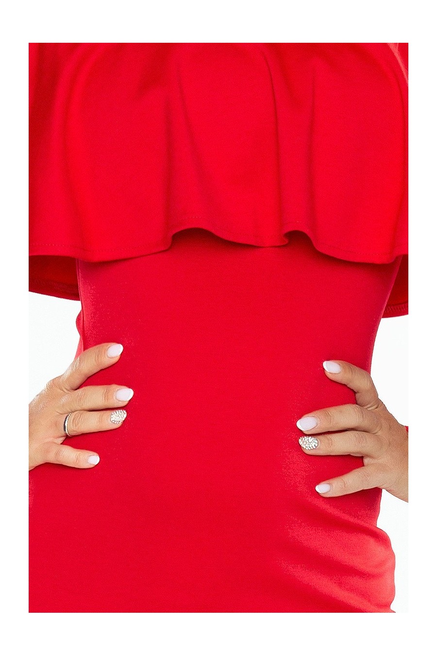 Šaty s límcem - dlouhý rukáv - cervena 156-2