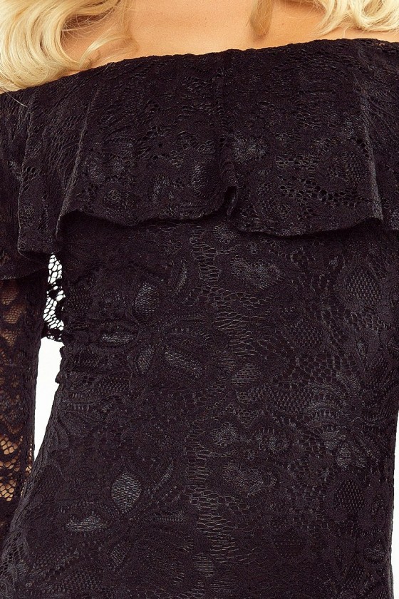 MM 021-1 Šaty s límcem - krajka - cerná