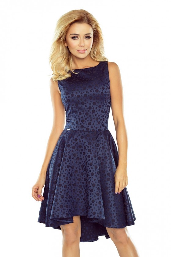 Exclusive asymetrické šaty - tmavé modra 175-3