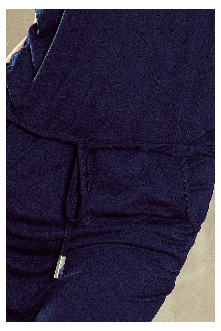 196-1 Sportovní šaty s krátkým rukávem a kapsou - tmavě modré