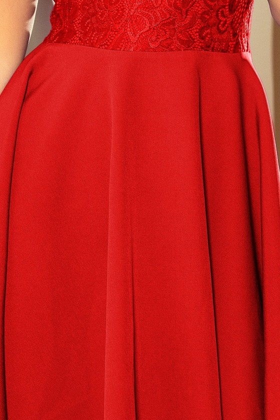 157-8 MARTA šaty s krajkou - červená barva