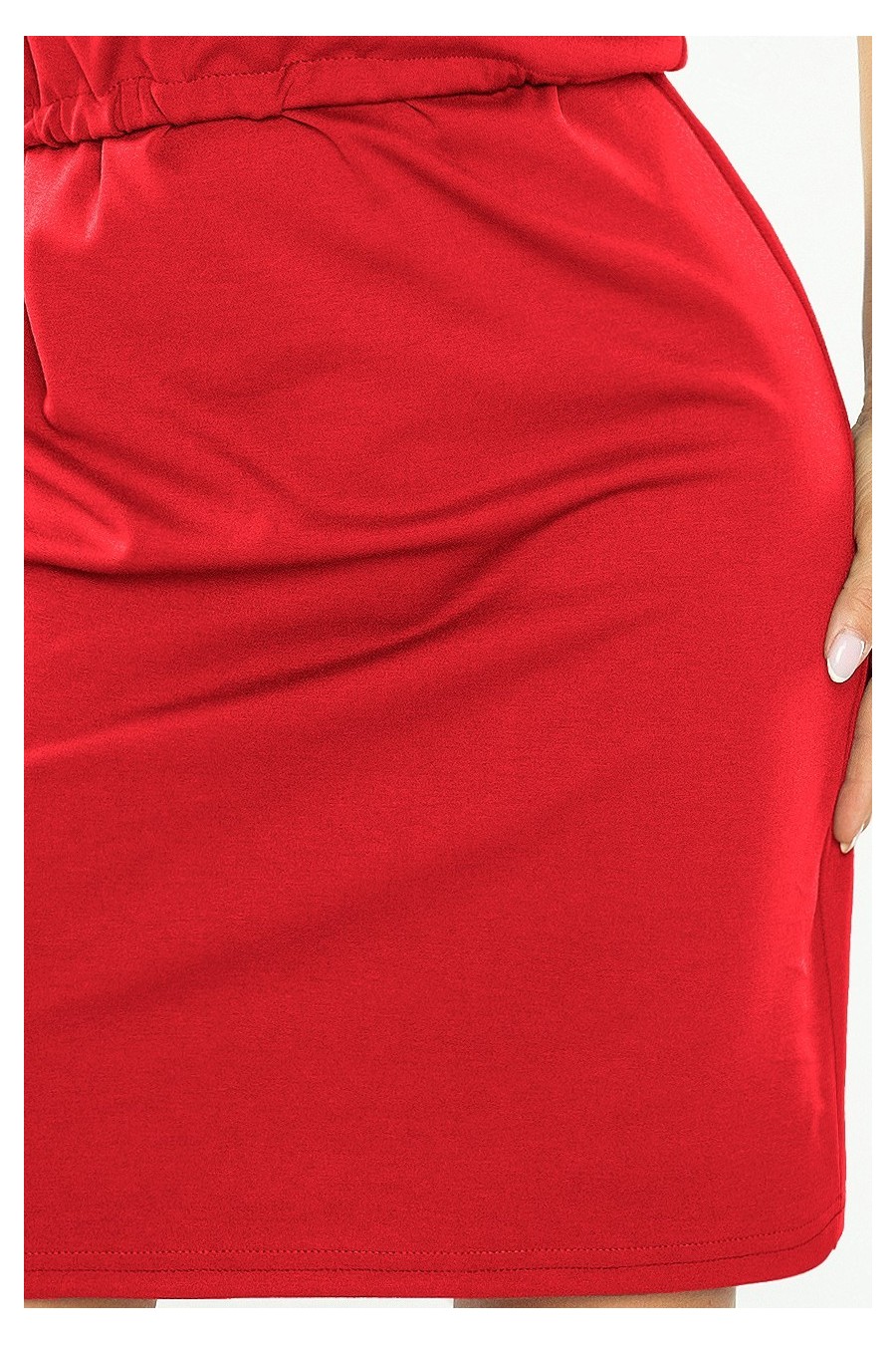 161-11 AGATA - Šaty s límcem - červená