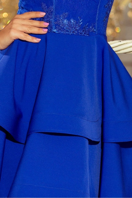 206-1 DEVI Rozšiřující šaty - modrá výšivka