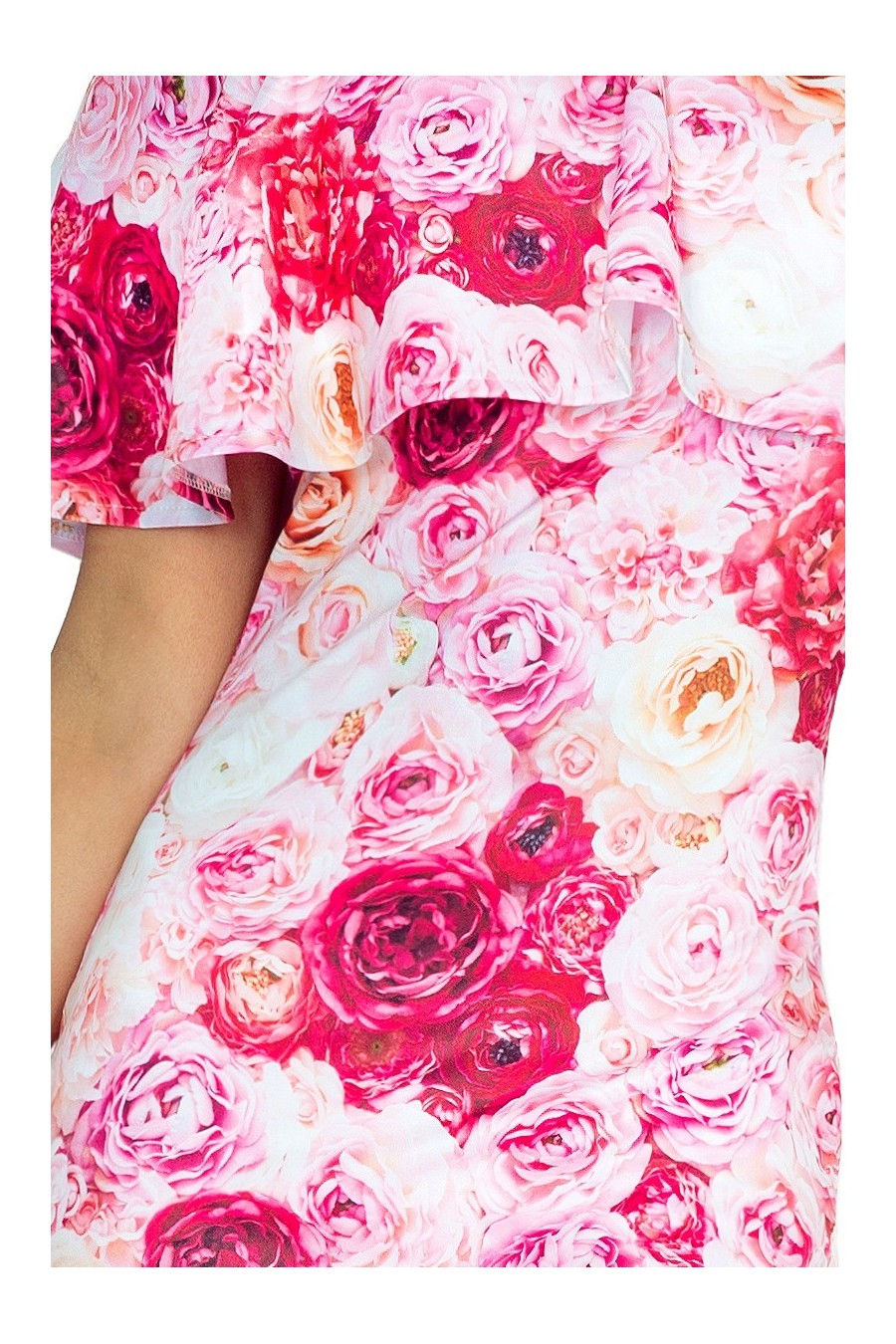 Šaty s límcem - růžové růže 138-6