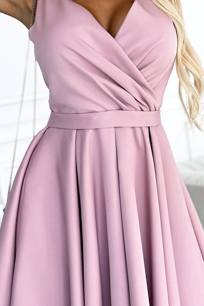 Ružové krátke asymetrické šaty