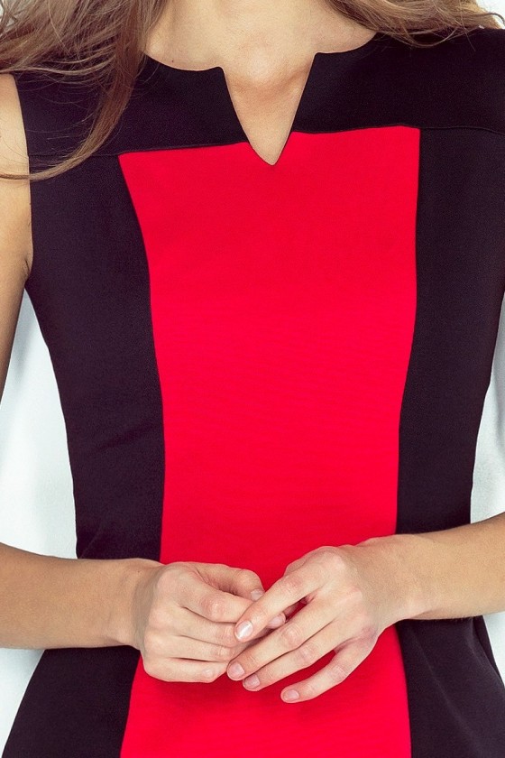 Dvoubarevné šaty - černá + cervená MM 006-1