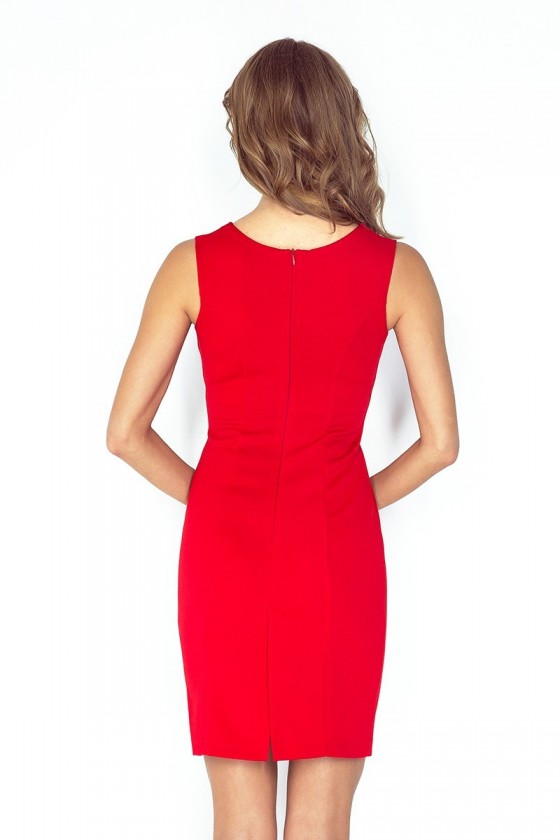 Elegantní šaty s přezkou - cervená MM 005-1
