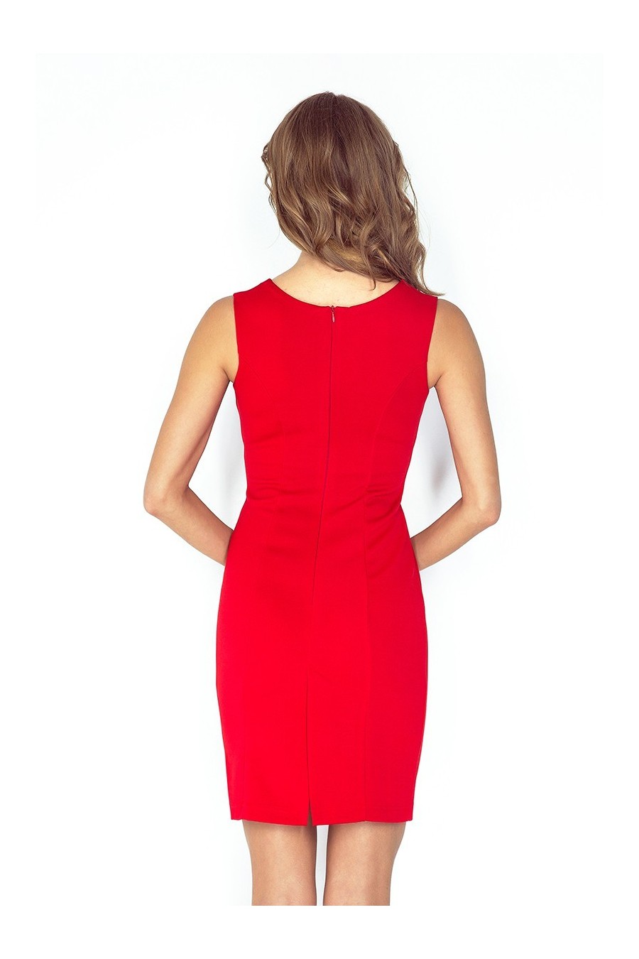 Elegantní šaty s přezkou - cervená MM 005-1