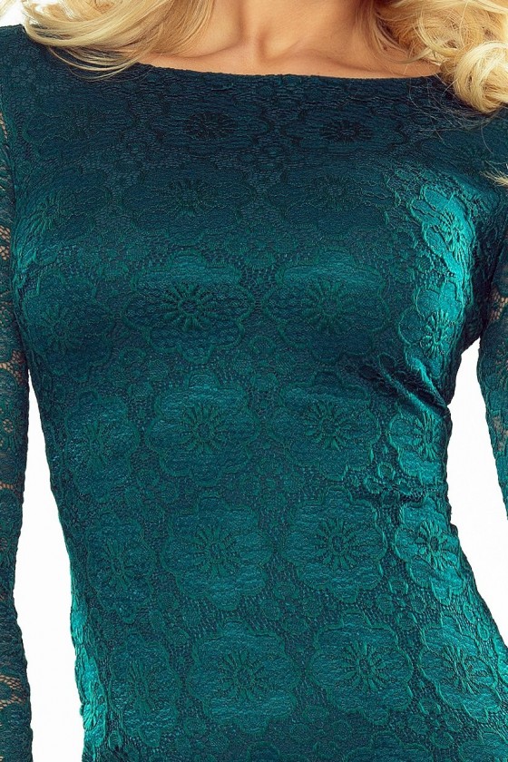 180-2 Šaty s krajkou - zelená