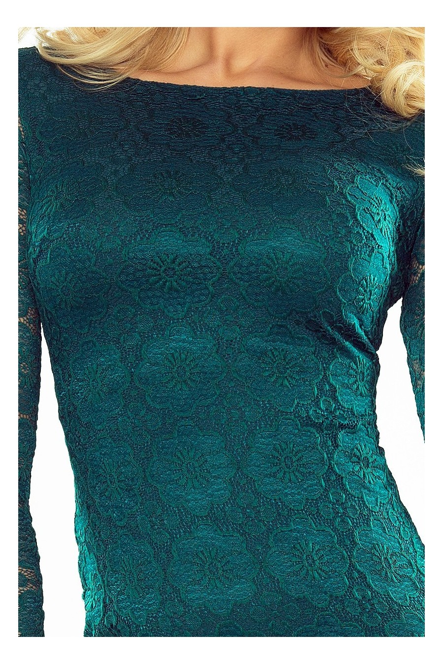 180-2 Šaty s krajkou - zelená