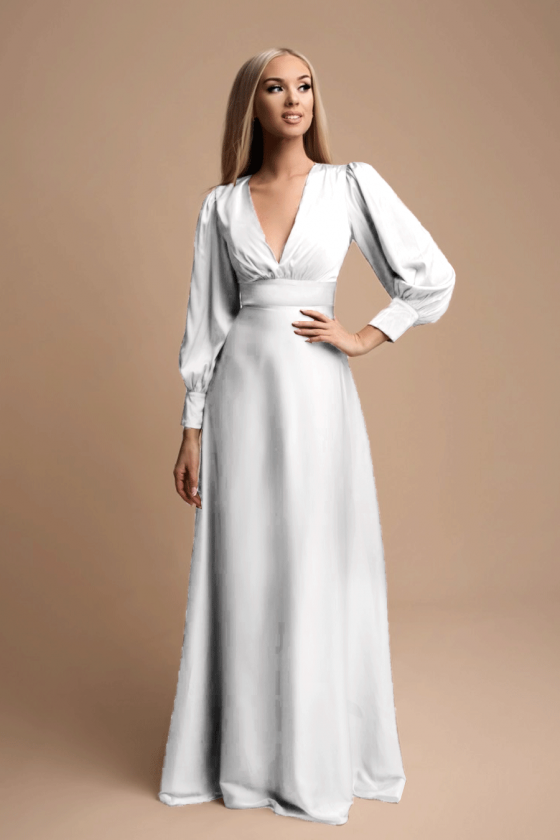 Jednoduché nádherné svadobné šaty 30128