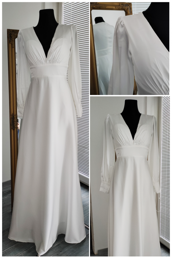 Jednoduché nádherné svadobné šaty 30128