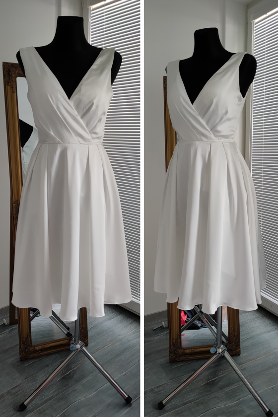 Elegantné krátke svadobné šaty 30133
