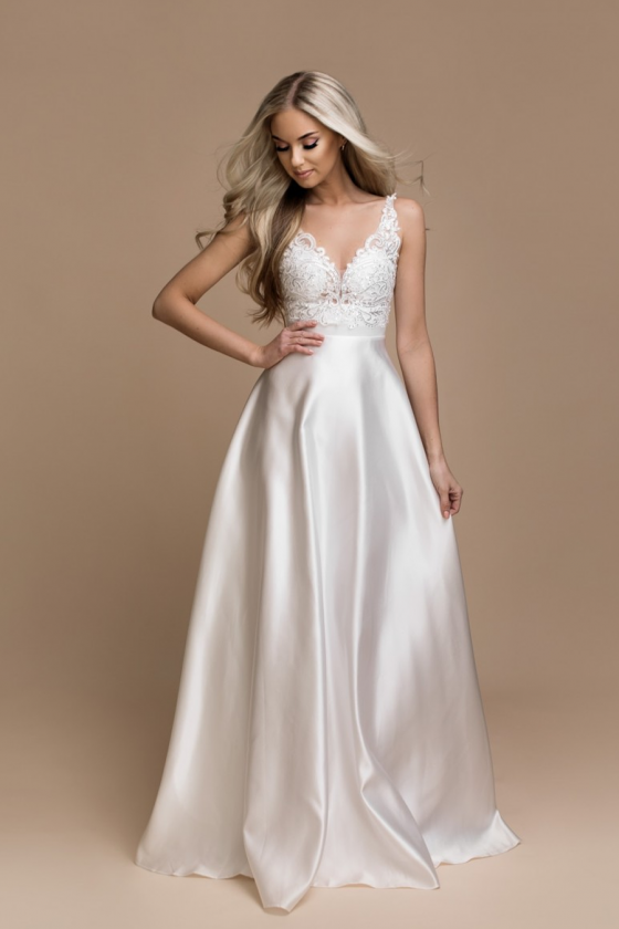 Nádherné svadobné - popolnočné šaty 30143